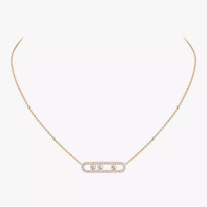 [Lumi] Move Pave_ Rose Gold Diamond Necklace