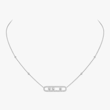 [Lumi Jewels] Move Pave_ Rose Gold Diamond Necklace