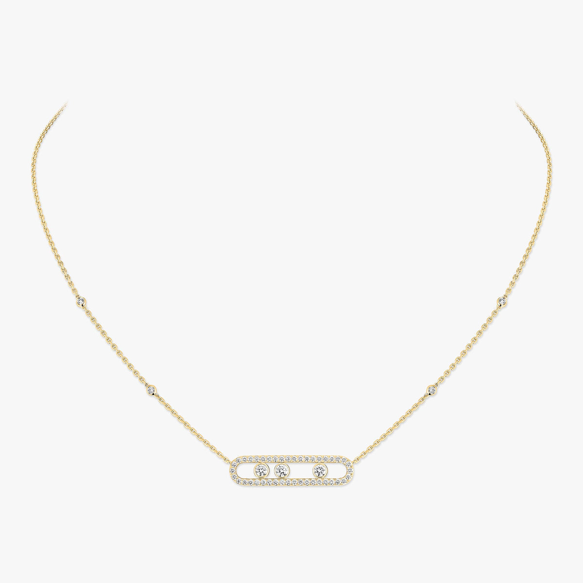 [Lumi] Move Pave_ Rose Gold Diamond Necklace