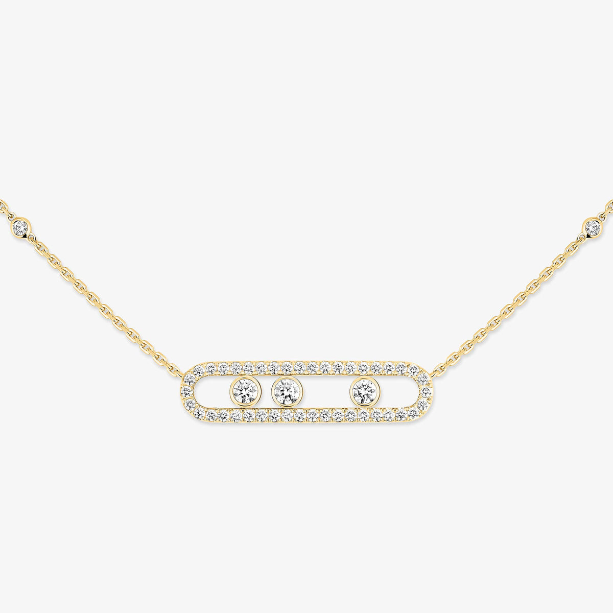 [Lumi] Move Pave_ Rose Gold Diamond Necklace