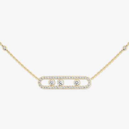[Lumi] Move Pave_ Rose Gold Diamond Necklace