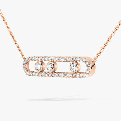 [Lumi Jewels] Move Pave_ Rose Gold Diamond Necklace