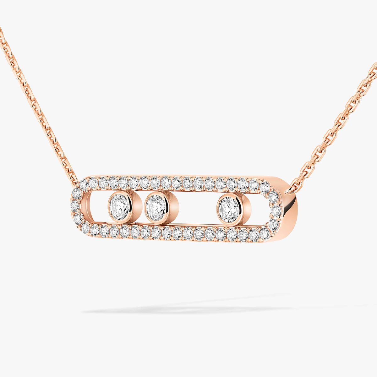 [Lumi] Move Pave_ Rose Gold Diamond Necklace