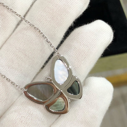 [Lumi Jewellery]LARGE BUTTERFLY SILVER PENDANT DIAMOND NECKLACE