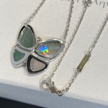[Lumi Jewellery]LARGE BUTTERFLY SILVER PENDANT DIAMOND NECKLACE