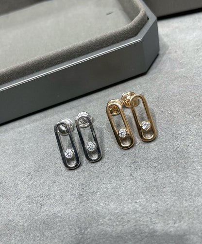 [Lumi]MOVE UNO SMALL 1 DIAMOND EARRINGS