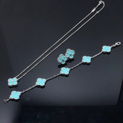 [Lumi Jewellery]CLOVER 1 DIAMOND BLUE SKY SILVER EARRINGS