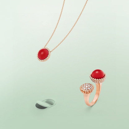 [Lumi Jewellery]PERLEE COULEURS DIAMOND ROSE GOLD BETWEEN THE FINGER RING