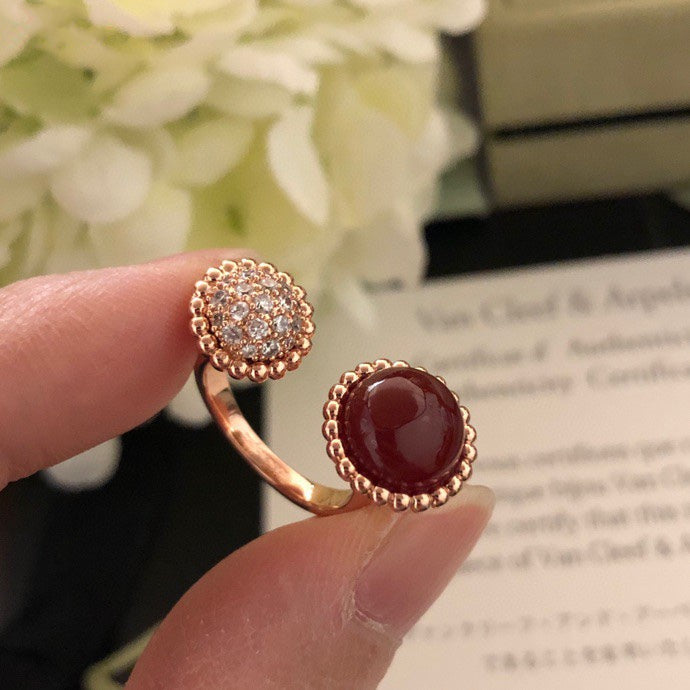 [Lumi Jewellery]PERLEE COULEURS DIAMOND ROSE GOLD BETWEEN THE FINGER RING
