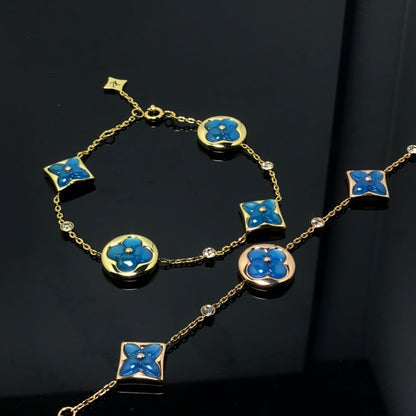 [Lumi Jewellery]STAR AND SUN 4 MOTIF BLUE BRACELET