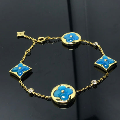 [Lumi Jewellery]STAR AND SUN 4 MOTIF BLUE BRACELET