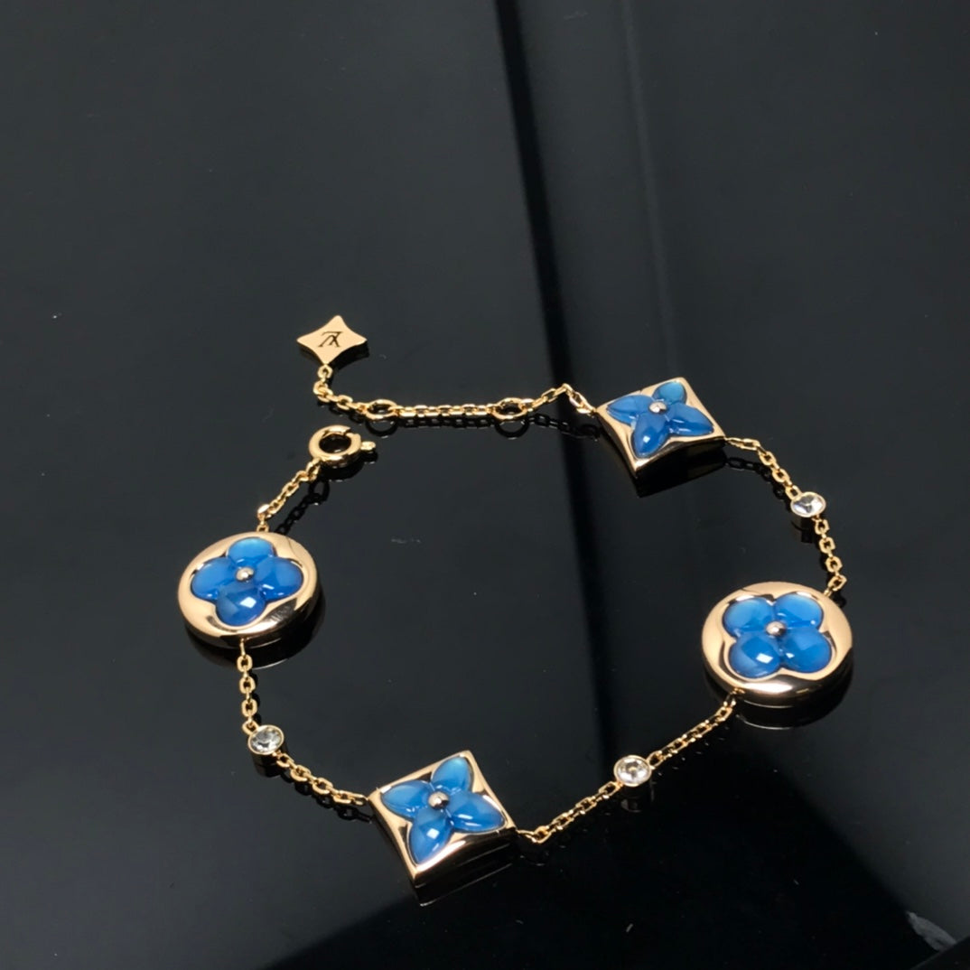 [Lumi Jewellery]STAR AND SUN 4 MOTIF BLUE BRACELET