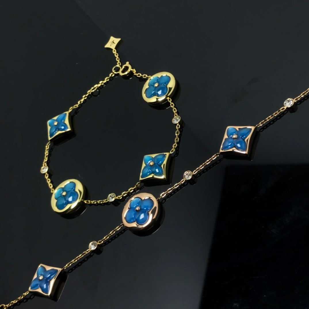 [Lumi Jewellery]STAR AND SUN 4 MOTIF BLUE BRACELET