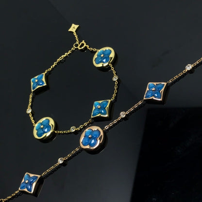 [Lumi Jewellery]STAR AND SUN 4 MOTIF BLUE BRACELET