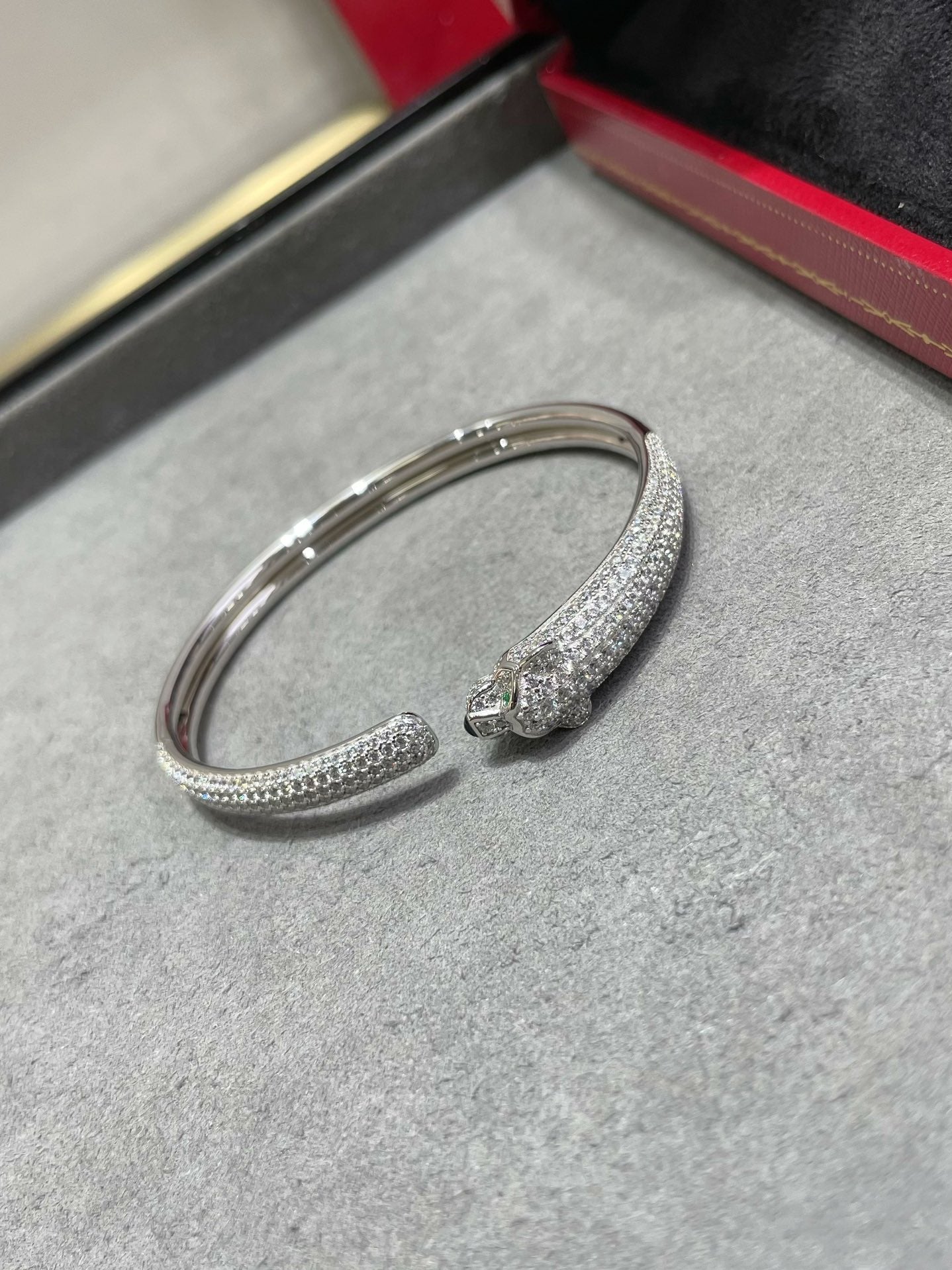 [Lumi Jewellery]PANTHERE FULL DIAMOND OPEN BRACELET