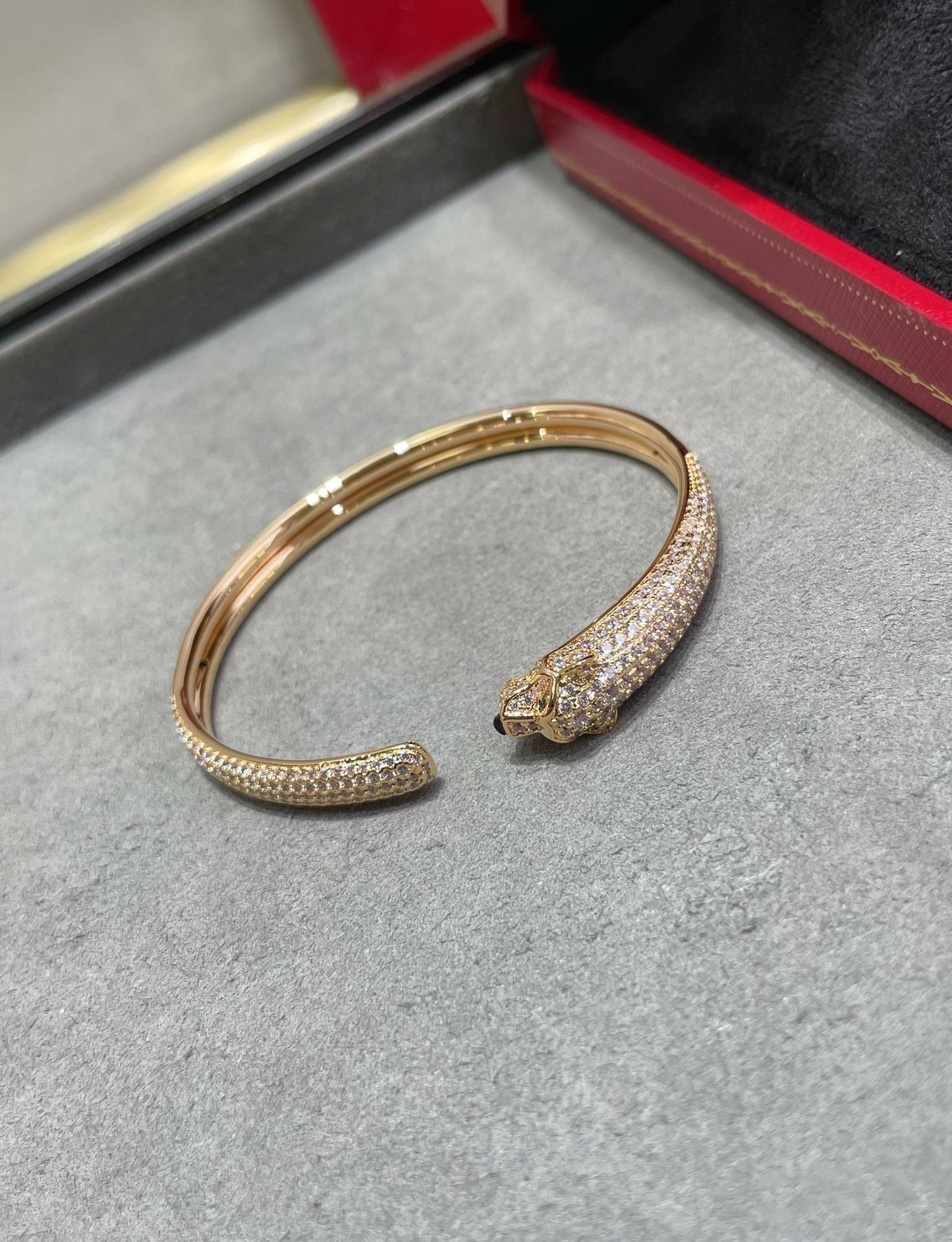 [Lumi Jewellery]PANTHERE FULL DIAMOND OPEN BRACELET