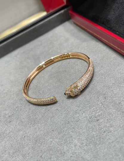[Lumi Jewellery]PANTHERE FULL DIAMOND OPEN BRACELET