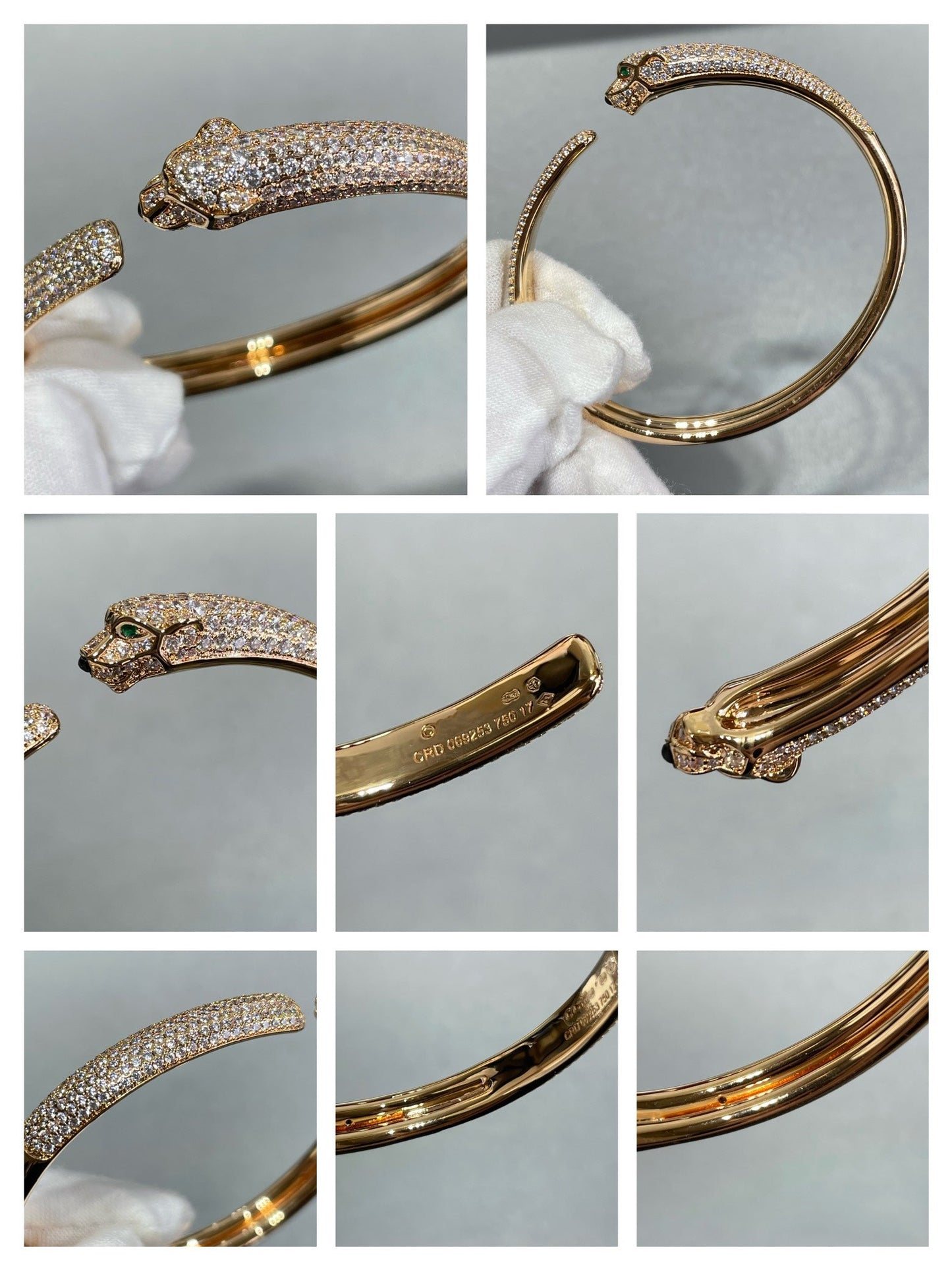 [Lumi Jewellery]PANTHERE FULL DIAMOND OPEN BRACELET