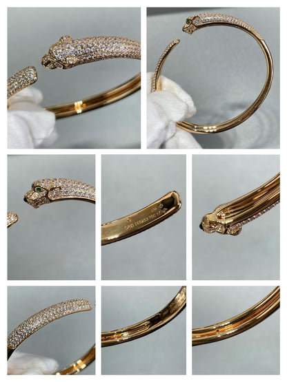 [Lumi Jewellery]PANTHERE FULL DIAMOND OPEN BRACELET