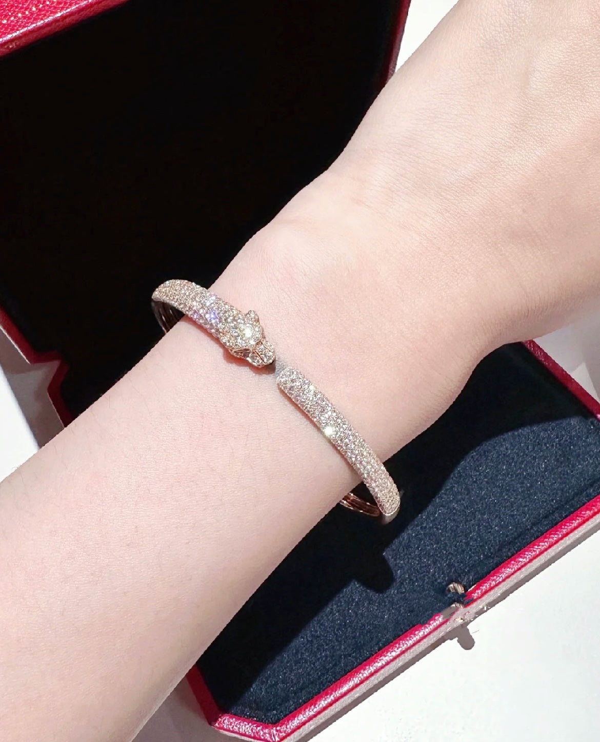 [Lumi Jewellery]PANTHERE FULL DIAMOND OPEN BRACELET