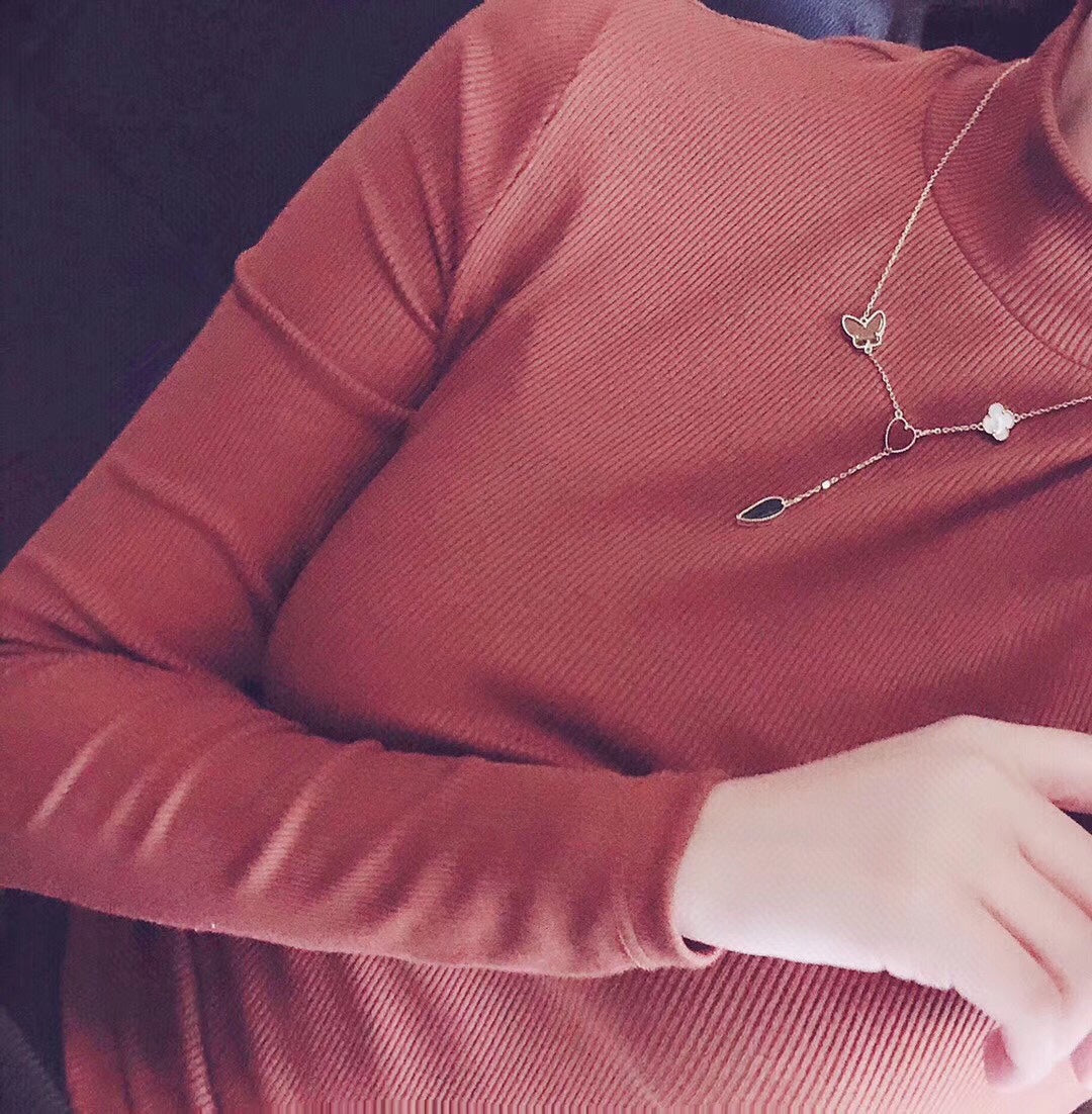 [Lumi Jewellery]LUCKY SPRING 4 MOTIFS ROSE GOLD NECKLACE