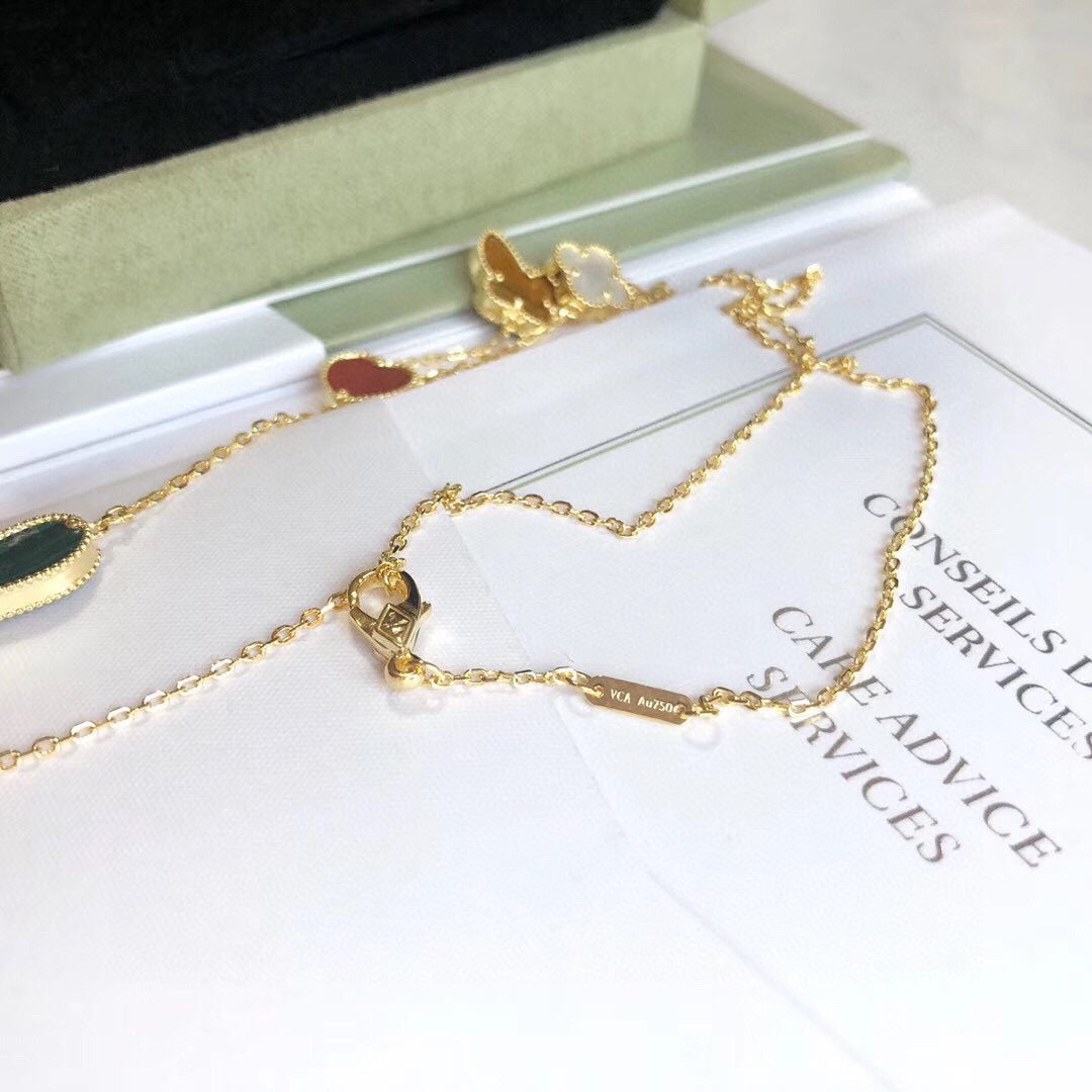[Lumi Jewellery]LUCKY SPRING 4 MOTIFS ROSE GOLD NECKLACE