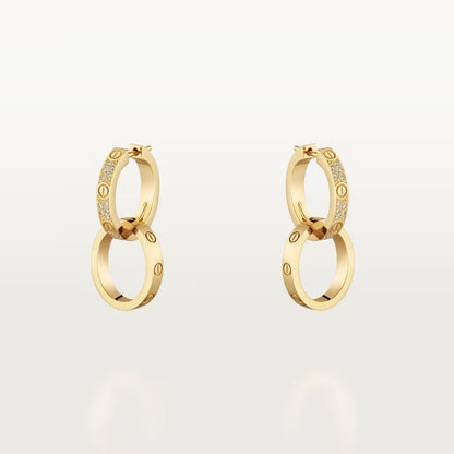 [Lumi Jewelery]LOVE 3.3MM DANGLE HALF DIAMOND EARRINGS