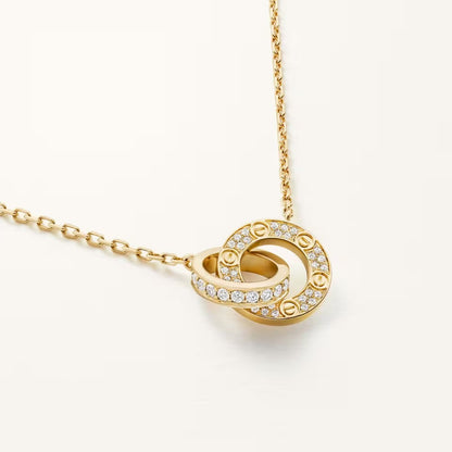 [Lumi Jewelery]LOVE  FULL DIAMOND PENDANT NECKLACE