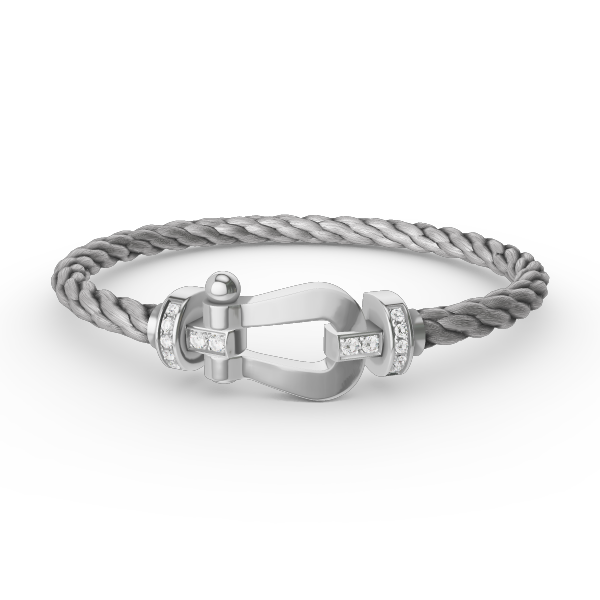 [Lumi Jewellery]FORCE LARGE HORSESHOE HALF DIAMOND BRACELET SILVER