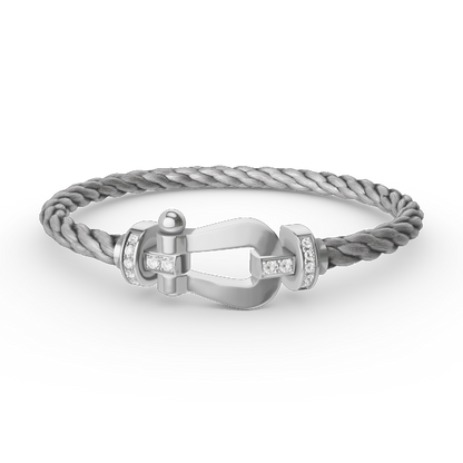 [Lumi Jewellery]FORCE LARGE HORSESHOE HALF DIAMOND BRACELET SILVER