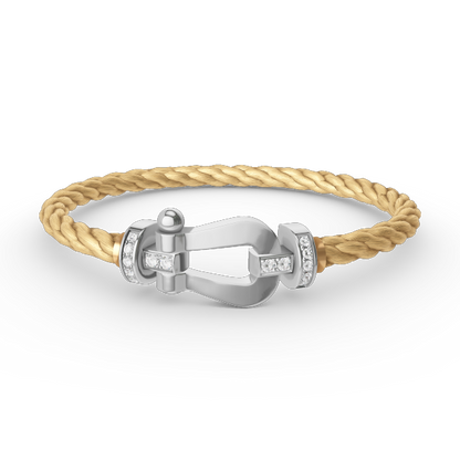 [Lumi Jewellery]FORCE LARGE HORSESHOE HALF DIAMOND BRACELET SILVER