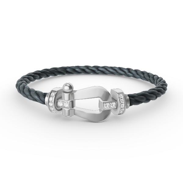 [Lumi Jewellery]FORCE LARGE HORSESHOE HALF DIAMOND BRACELET SILVER