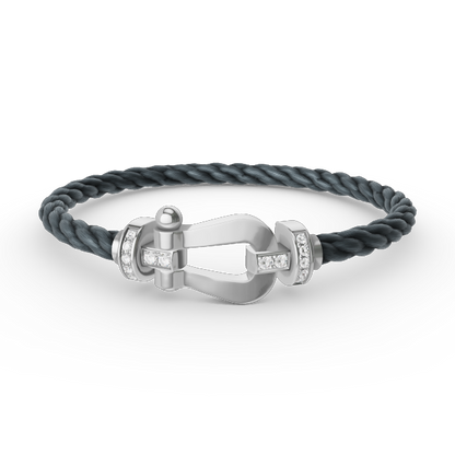 [Lumi Jewellery]FORCE LARGE HORSESHOE HALF DIAMOND BRACELET SILVER
