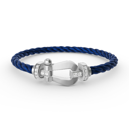 [Lumi Jewellery]FORCE LARGE HORSESHOE HALF DIAMOND BRACELET SILVER