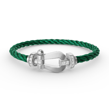 [Lumi Jewellery]FORCE LARGE HORSESHOE HALF DIAMOND BRACELET SILVER