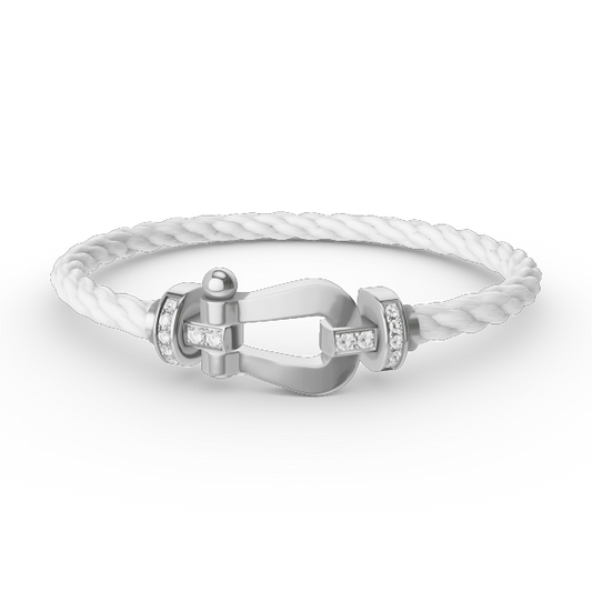 [Lumi Jewellery]FORCE LARGE HORSESHOE HALF DIAMOND BRACELET SILVER