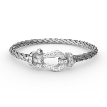 [Lumi Jewellery]FORCE LARGE HORSESHOE FULL DIAMOND BRACELET SILVER