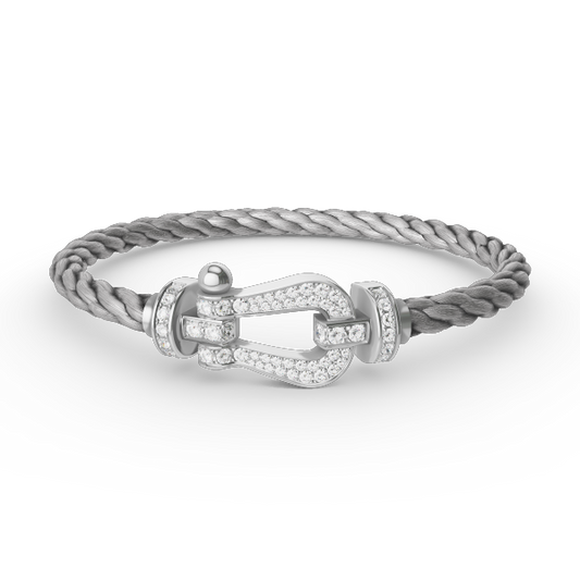 [Lumi Jewellery]FORCE LARGE HORSESHOE FULL DIAMOND BRACELET SILVER