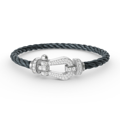 [Lumi Jewellery]FORCE LARGE HORSESHOE FULL DIAMOND BRACELET SILVER