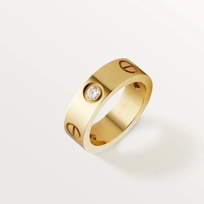 [Lumi Jewellery]LOVE RING 5.5MM 3 DIAMONDS PINK GOLD