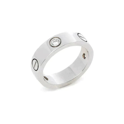[Lumi Jewellery]LOVE RING 5.5MM 3 DIAMONDS SILVER