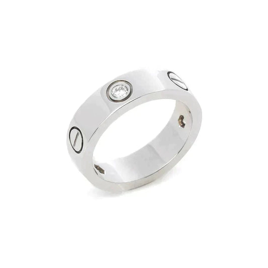 [Lumi Jewellery]LOVE RING 5.5MM 3 DIAMONDS SILVER